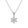 Colliers sur Artemare : Collier en argent rhodi&eacute; flocon de neige avec oxydes blancs sertis 42+3cm