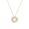 Collier en argent dor&eacute; cercle avec oxydes blancs sertis et granit&eacute; 38+5cm