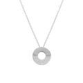 Collier en argent rhodi&eacute; cercle d'oxydes blancs sertis et granit&eacute; - 38+5cm Artemare