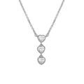 Collier argent rhodi&eacute; trois coeurs oxydes blancs - 42+3cm Artemare
