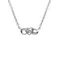 Collier en argent rhodi&eacute; infini et coeur avec oxydes blancs sertis 41+3cm
