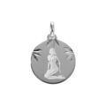 Pendentif en argent rhdoie m&eacute;daille 15mm diamant&eacute;e zodiaque vierge