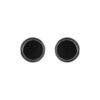 Boucles d'oreille en acier fermoir &agrave; vis sur fond caoutchouc r&eacute;sine noire 8mm