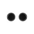 Boucles d'oreille en acier fermoir &agrave; vis sur fond caoutchouc r&eacute;sine noire 8mm