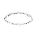 Bracelet en acier extensible perle blanche imitation