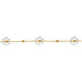 Bracelet en acier dor&eacute; jaune avec fleurs perles blanches imitation 16+3cm Artemare