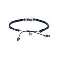 Bracelet en acier junior cordon r&eacute;glable bleu et 4 boules bleues Artemare