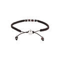 Bracelet en acier junior cordon r&eacute;glable marron 4 boules marrons Artemare