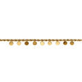 Bracelet en acier dor&eacute; maille corde pampille pastilles lisses 16+3cm Artemare