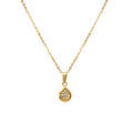 Collier en acier avec pendentif goutte par&eacute; d'oxydes blancs sertis, 42+5cm Artemare