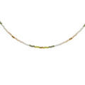 Colliers sur Artemare : Collier en acier dor&eacute; verre nacr&eacute; ton vert - 37+5cm