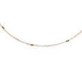 Colliers sur Artemare : Collier en acier dor&eacute; verre nacr&eacute; ton pastel - 37+5cm