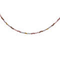 Colliers sur Artemare : Collier en acier dor&eacute; verre nacr&eacute; ton rose, 37+5cm