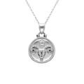 Collier en acier avec m&eacute;daille 15mm zodiaque b&eacute;lier recto verso constellation, 40+10cm Artemare