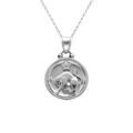 Collier en acie ravec m&eacute;daille 15mm zodiaque taureau recto verso constellation, 40+10cm
