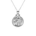 Colliers sur Artemare : Collier en acier avec m&eacute;daille 15mm zodiaque gemeaux recto verso constellation, 40+10cm