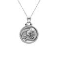 Collier en acier avec m&eacute;daille 15mm zodiaque vierge recto verso constellation, 40+10cm Artemare