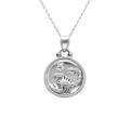 Colliers sur Artemare : Collier en acier avec m&eacute;daille 15mm zodiaque scorpion recto verso constellation, 40+10cm