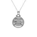 Collier en acier avec m&eacute;daille 15mm zodiaque sagittaire recto verso constellation, 40+10cm