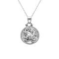 Collier en acier avec m&eacute;daille 15mm zodiaque capricorne recto verso constellation, 40+10cm