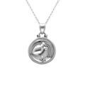 Collier en acier avec m&eacute;daille 15mm zodiaque verseau recto verso constellation, 40+10cm Artemare