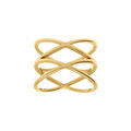 Bague en acier dor&eacute; jaune anneaux ouverts