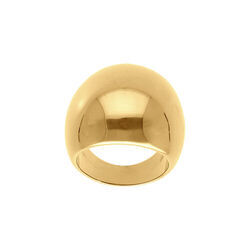 Bague en acier dor&eacute; gros jonc lisse et bomb&eacute;