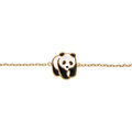 Bracelets sur Artemare : Bracelet en plaqu&eacute; or panda r&eacute;sine noire et blanche 14+2cm