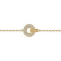Bracelets sur Artemare : Bracelet en plaqu&eacute; or rond oxydes blancs sertis 18cm r&eacute;glable 16