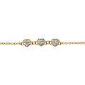 Bracelets sur Artemare : Bracelet en plaqu&eacute; or trois coeurs d'oxydes blancs 16+2cm