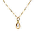 Colliers sur Artemare : Collier en argent dor&eacute; avecpendentif infini et oxyde blanc 40+4cm