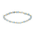 Bracelet extensible agate bleu ciel v&eacute;ritable et boules acier dor&eacute; Artemare