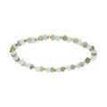Bracelet extensible amazonite et aventurine v&eacute;ritable et boules en acier dor&eacute; Artemare