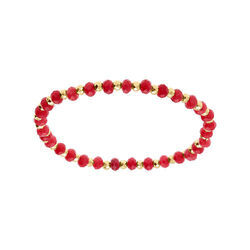Bracelet extensible agate &eacute;ponge v&eacute;ritable et boules en acier dor&eacute;