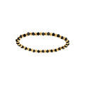 Bracelet extensible agate noire v&eacute;ritable et boules en acier dor&eacute; Artemare