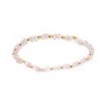 Bracelet extensible quartz rose v&eacute;ritable et boules en acier dor&eacute; Artemare