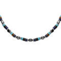 Colliers sur Artemare : Collier en acier avec verre teint&eacute;, 49+6cm