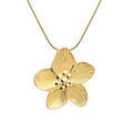 Colliers sur Artemare : Collier en acier dor&eacute; avec pendentif fleur, 41+5cm