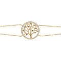 Bracelet en vermeil arbre de vie multicouleurs contour d'oxydes blancs sertis 15+2cm