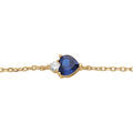 Bracelets sur Artemare : Bracelet en vermeil oxydes blanc et bleu fonc&eacute; forme coeur, longueur 16+3cm
