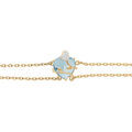 Bracelets sur Artemare : Bracelet en vermeil coeur oxyde bleu ciel avec motif volute 15+3cm