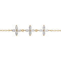 Bracelet en vermeil trois fleurs en oxydes blancs 16+2cm Artemare