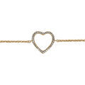 Bracelet en vermeil coeur ajour&eacute; orn&eacute; d'oxydes blancs 16+1,5cm Artemare