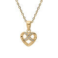 Collier en vermeil coeur et infini oxydes blancs sertis 40+5cm