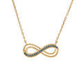 Collier en vermeil motif infini ajour&eacute; avec oxydes bleu clair sertis 40+5cm