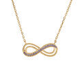 Collier en vermeil motif infini ajour&eacute; avec oxydes violet sertis 40+5cm Artemare