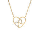 Collier en vermeil triple coeur et oxydes blancs sertis 40+5cm