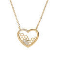 Collier en vermeil coeur avec motif abeille et oxydes blancs sertis 40+3cm Artemare