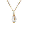 Collier en vermeil avec pendentif oxydes blancs sertis 42+3cm