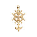 Pendentifs sur Artemare : Pendentif croix Huguenote en vermeil petit mod&egrave;le